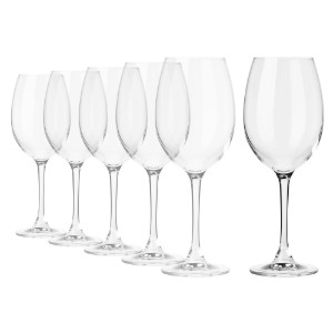 Set of 6 red wine glasses, made from crystalline glass, 360 ml, "ELITE" - Krosno