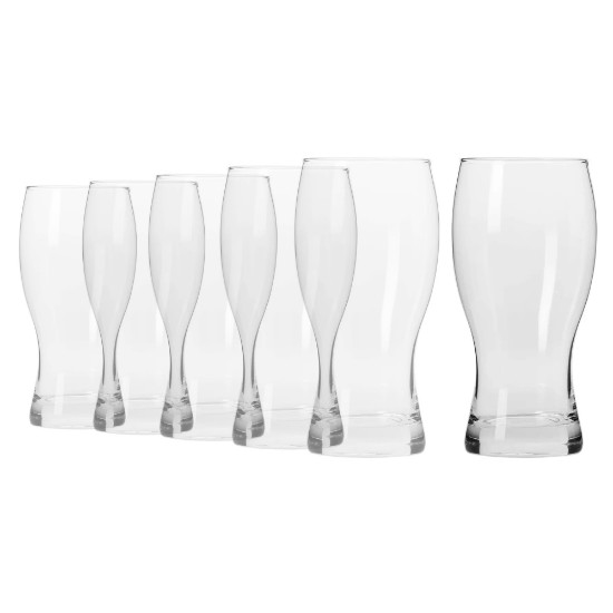 6-piece beer glass set, made of glass, 500ml, "Elite" - Krosno