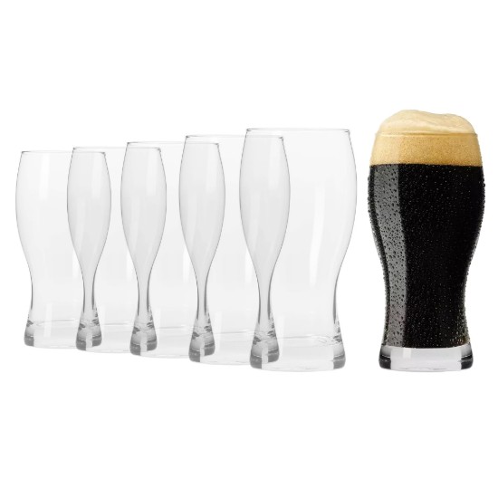 6-piece beer glass set, made of glass, 500ml, "Elite" - Krosno