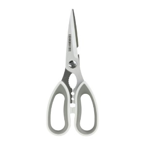 Kitchen scissors with soft touch handles, 21 cm, White/Grey - Grunwerg