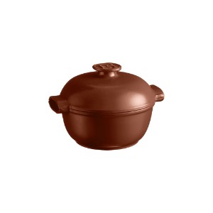 Ceramic Cocotte cooking pot, 22.5cm/2L, "Delight", Sienna - Emile Henry
