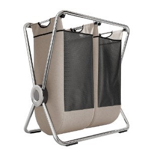 Laundry basket, 2 compartments, steel frame, 74.2 x 42 x 75.4 cm - simplehuman