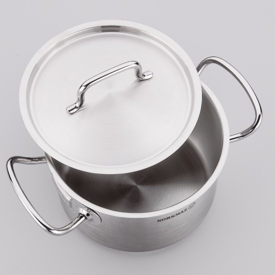 Saucepan, bl-għatu, azzar li ma jissaddadx, 36 cm / 10 L "Proline Gastro" - Korkmaz