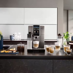 Macchina per caffè espresso automatica 1450 W, "Dinamica Plus", Nero Titanio - DeLonghi