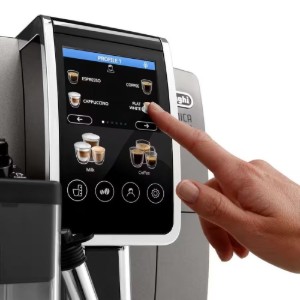 Macchina per caffè espresso automatica 1450 W, "Dinamica Plus", Nero Titanio - DeLonghi
