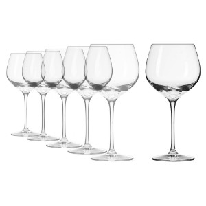Set of 6 water drinking glasses, crystalline glass, 570ml, "Harmony" - Krosno