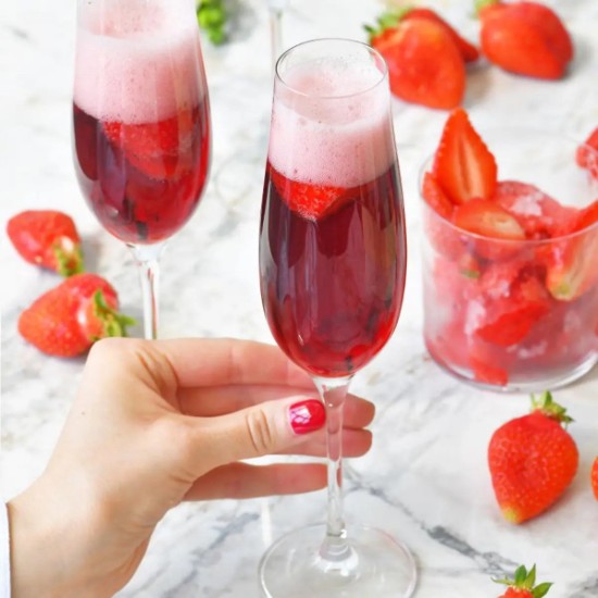 6-piece champagne glass set, made of crystalline glass, 180 ml, "Harmony" - Krosno
