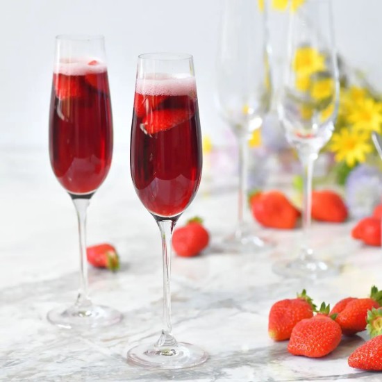 6 részes pezsgőspohár készlet, kristályos üvegből, 180 ml, "Harmony" - Krosno