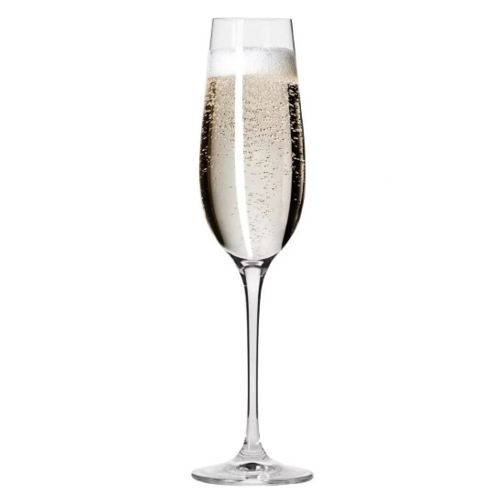 6 részes pezsgőspohár készlet, kristályos üvegből, 180 ml, "Harmony" - Krosno