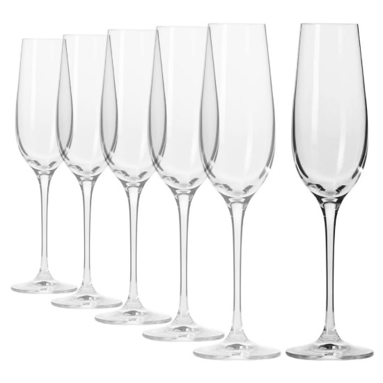6 részes pezsgőspohár készlet, kristályos üvegből, 180 ml, "Harmony" - Krosno