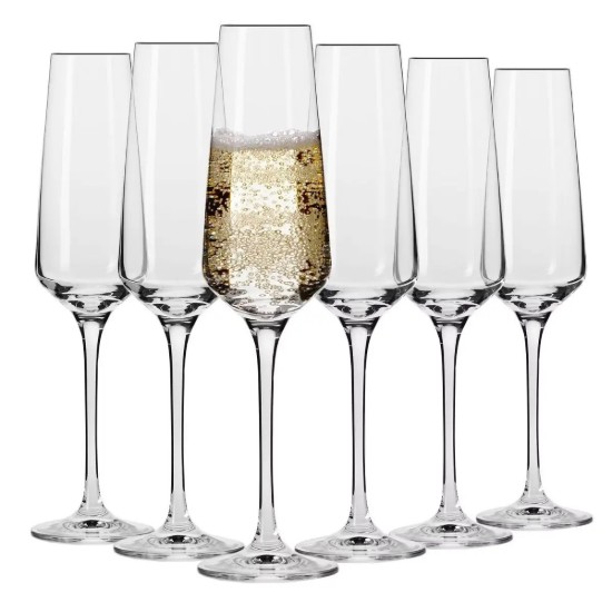 6-daļīgs šampanieša glāžu komplekts, izgatavots no kristāliska stikla, 180ml, "Avant-Garde" - Krosno