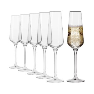 6-delt champagneglassæt, lavet af krystallinsk glas, 180ml, "Avant-Garde" - Krosno