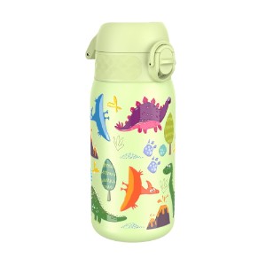 Çocuk su şişesi, paslanmaz çelik, 400 ml, Dinosaurs - Ion8