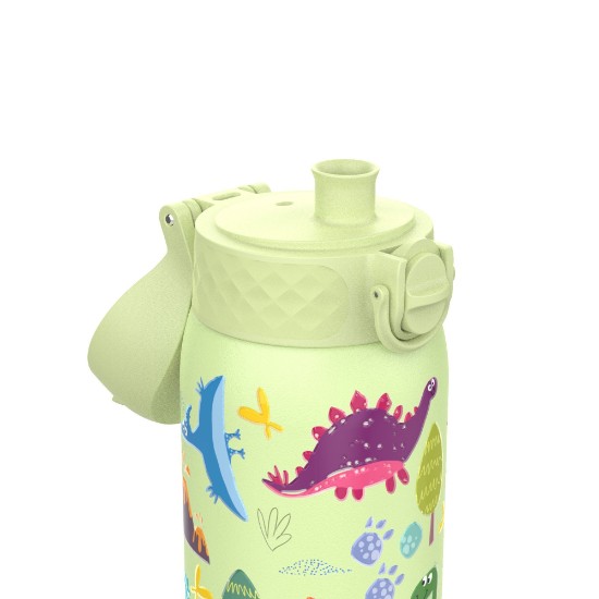 Detská fľaša na vodu, nehrdzavejúca oceľ, 400 ml, Dinosaurs - Ion8