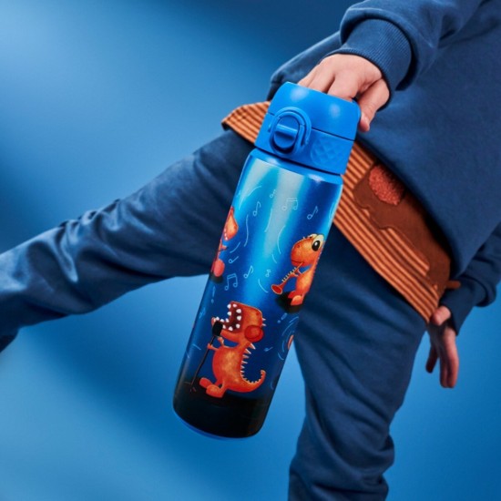 SLIM detská fľaša na vodu, nehrdzavejúca oceľ, 600 ml, Dino Band - Ion8