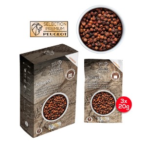 Set of 3 sachets of Kampot Red peppercorn, 3×20g, "SPICES" - Peugeot