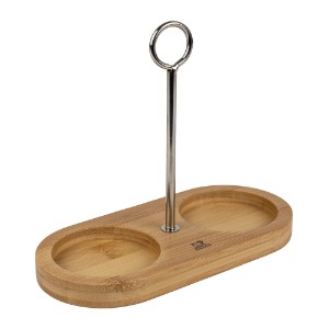 Holder for 2 salt and peppercorn grinders, bamboo, "Linea" Natural - Peugeot