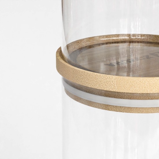 Container, borosilicate glass, Ø9,5cm, 700 ml, with bamboo lid - Zokura