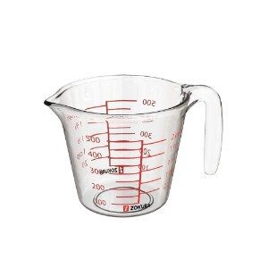 Ingredient measuring mug, made of glass, 500ml - Zokura