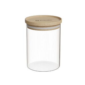 Container, borosilicate glass, Ø9,5cm, 700 ml, with bamboo lid - Zokura