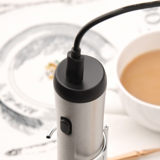 Mousseur à lait rechargeable, avec support en métal - Zokura