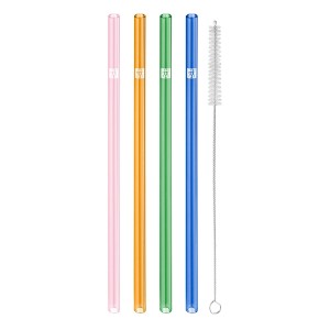 Set of 4 straight straws, coloured borosilicate glass, 23 cm, "Sorrento" - Zwilling