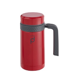 Flixkun ta 'l-iżolament termali ta' l-istainless steel, 450 ml, "DrinkPod", Aħmar - Grunwerg