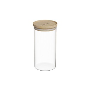 Contenitore in vetro borosilicato, Ø7cm, 350 ml, con coperchio in bambù - Zokura