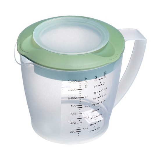 Šalica za miješanje i mjerenje, s poklopcem, plastična, 1400ml, Green Mint - Westmark