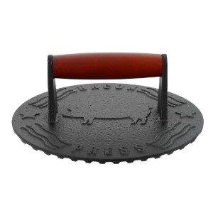 Apaļa grila prese, čuguns, 18 cm - Zokura