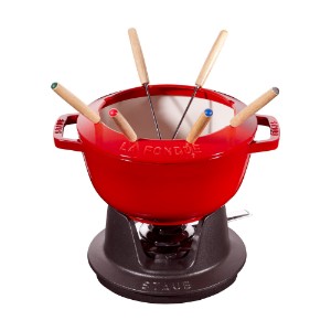 20 cm cast iron fondue set, Cherry - Staub