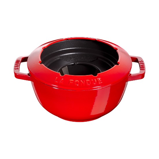 20 cm liti železov fondue set, Cherry - Staub