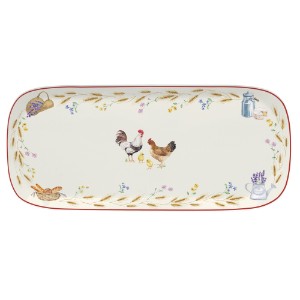 Rectangular platter, porcelain, 40 x 17.5 cm, "Country Life" - Nuova R2S