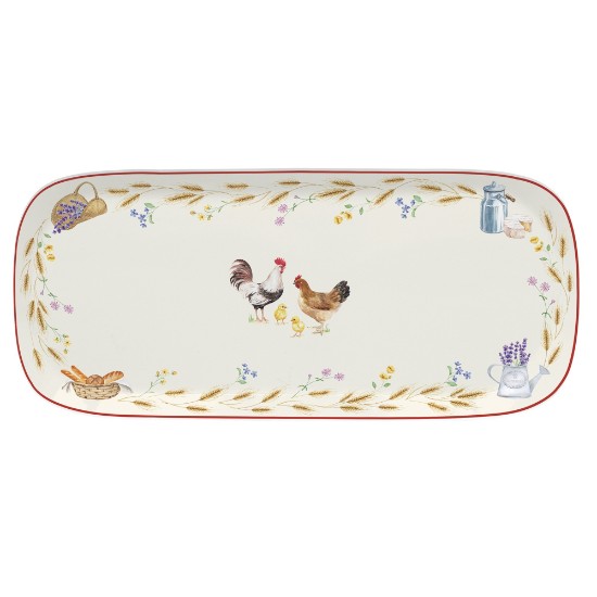 Platter dronuilleogach, poirceallán, 40 x 17.5 cm, "Country Life" - Nuova R2S