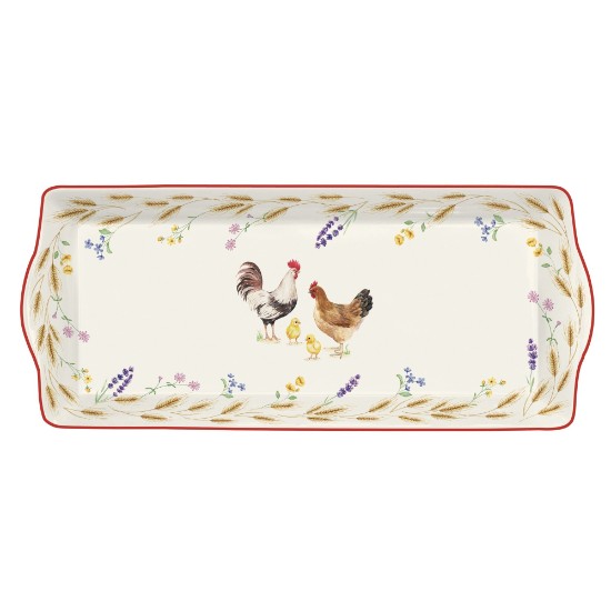 Plateau de service, porcelaine, 35 x 15 cm, "Country Life" - Nuova R2S