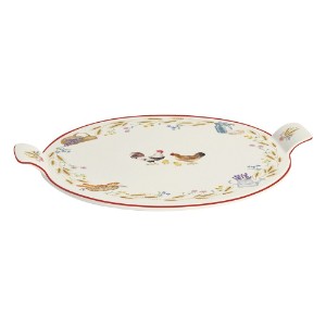 Cheese platter, with handles, porcelain, 30 cm, "Country Life" - Nuova R2S