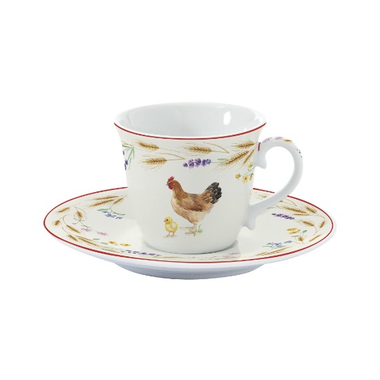 Set van 2 koffiekopjes met schotels, porselein, 80 ml, "Country Life" - Nuova R2S