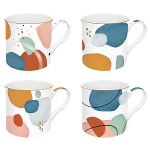 Set of 4 "Shapes" mugs, porcelain, 300 ml - Nuova R2S