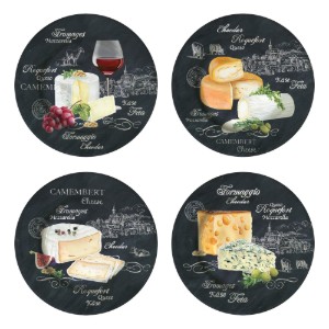4 porciju šķīvju komplekts sieram, porcelāns, 19 cm, "World of Cheese" - Easy Life