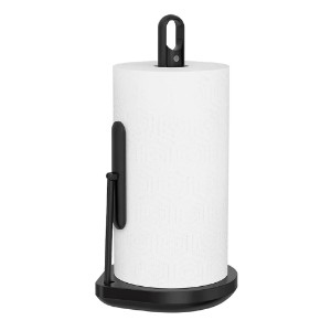 Paper towel roll holder with spray pump, 38.1 cm, Black - simplehuman