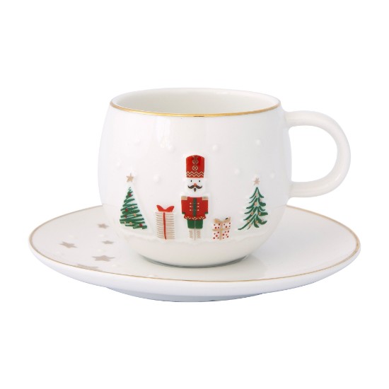 Set of 2 cups with saucers, porcelain, 120 ml, "Let it Snow" - Nuova R2S