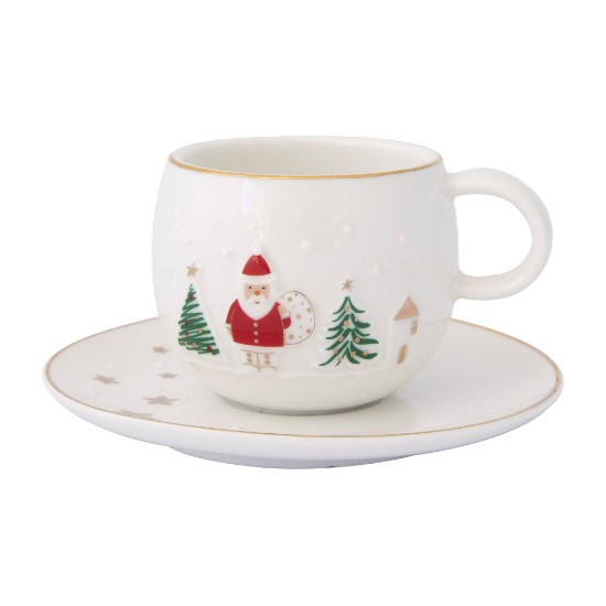 Set of 2 cups with saucers, porcelain, 120 ml, "Let it Snow" - Nuova R2S