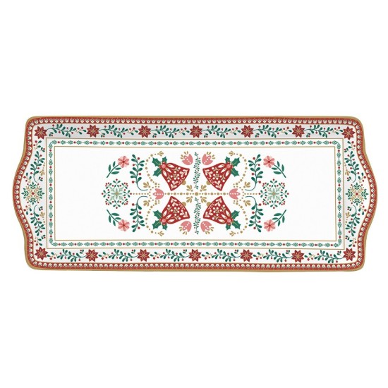 Serving tray, porcelain, 35 x 15 cm, "Christmas Folk" - Easy Life