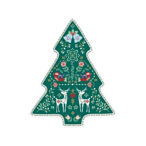 Christmas tree-shaped platter, porcelain, 25.5 x 20.5 cm, "Christmas Folk" - Nuova R2S