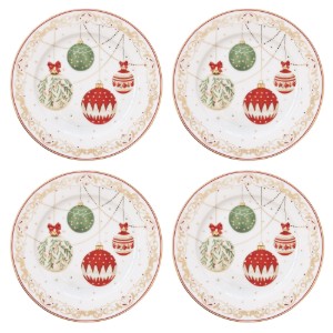 Set 4 farfurii desert, portelan, 19cm, "Christmas Eve" - Easy Life