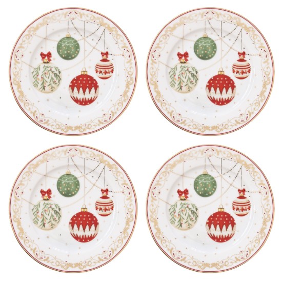 Service à dessert 4 pièces, porcelaine, 19cm, "Christmas Eve" - ​​Easy Life