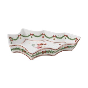 Christmas tree-shaped platter, porcelain, 28.5 x 21.5 cm, "Magie de Noel" - Easy Life