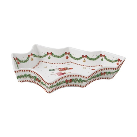 Ziemassvētku eglītes formas šķīvis, porcelāns, 28,5 x 21,5 cm, "Magie de Noel" - Easy Life
