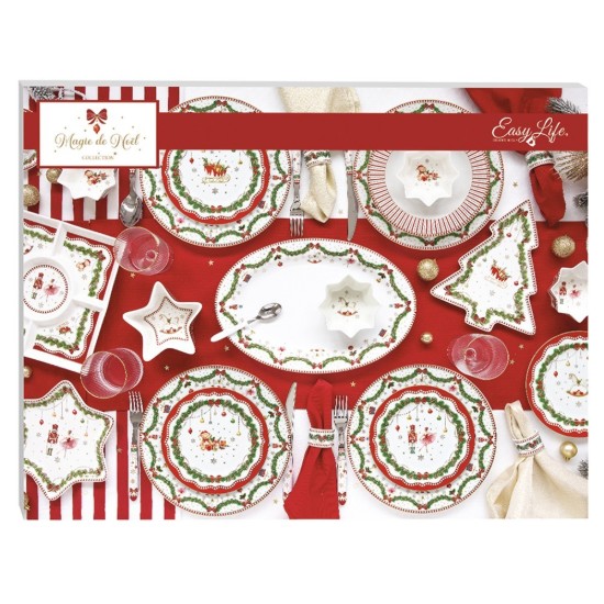 Ziemassvētku eglītes formas šķīvis, porcelāns, 28,5 x 21,5 cm, "Magie de Noel" - Easy Life