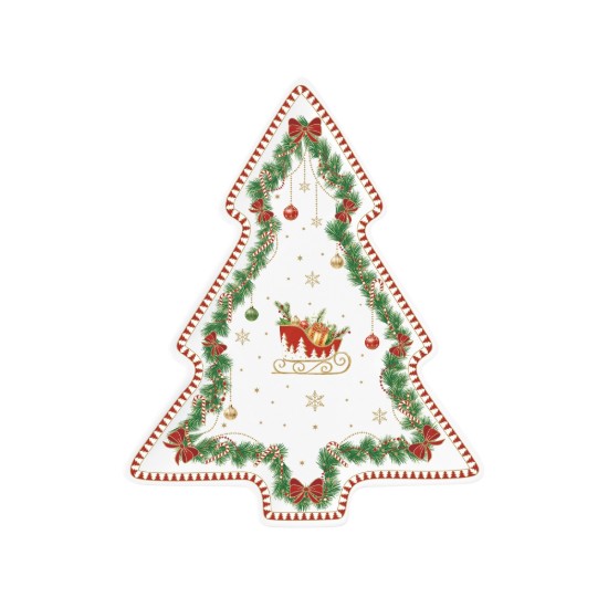 Ziemassvētku eglītes formas porcelāna šķīvis, 25,5 x 20,5 cm, "Magie de Noel" - Easy Life